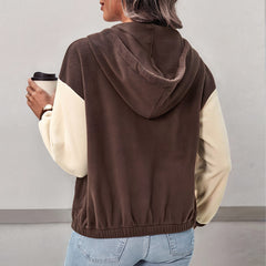 Photo: Women's Hooded Colour Block Fleece Jacket | Seoden London — view 5