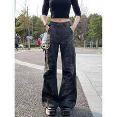 Photo: Women's Camo Cargo Trousers in Cotton | Seoden London — view 4