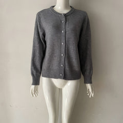 Photo: Women's Crew Neck Button Cardigan | Seoden London — view 3