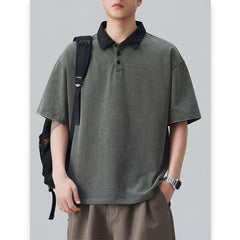 Photo: Men's Washed Cotton Polo Shirt | Seoden London — view 3