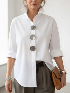 Photo: Amsterdam Big-Button Stand-Collar Shirt | Seoden London — view 3