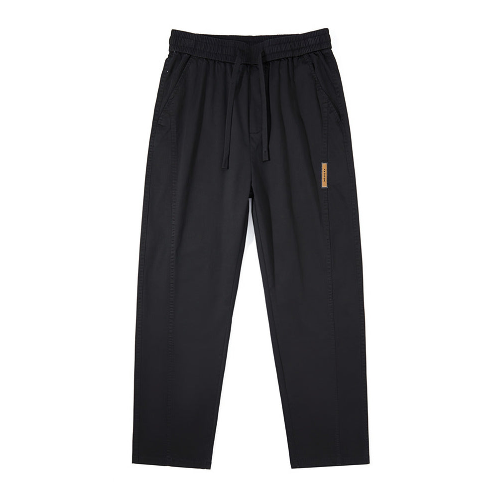 Photo: Men's Cotton Drawstring Straight Leg Trousers | Seoden London