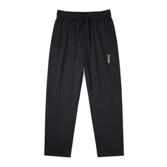 Photo: Men's Cotton Drawstring Straight Leg Trousers | Seoden London — view 2