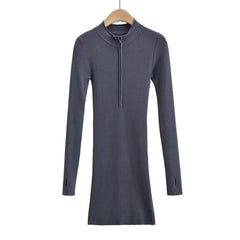 Photo: Women's Half Zip Knitted Jumper Dress | Seoden London — view 3