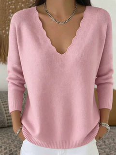Photo: Women's Soft Wool Blend V-Neck Jumper | Seoden London — view 6