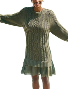 Photo: Women's Cable Knit Jumper Dress with Ruffle Hem | Seoden London — view 9