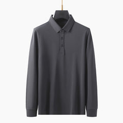 Photo: Capri Notch-Collar Long Sleeve Polo | Seoden London — view 12