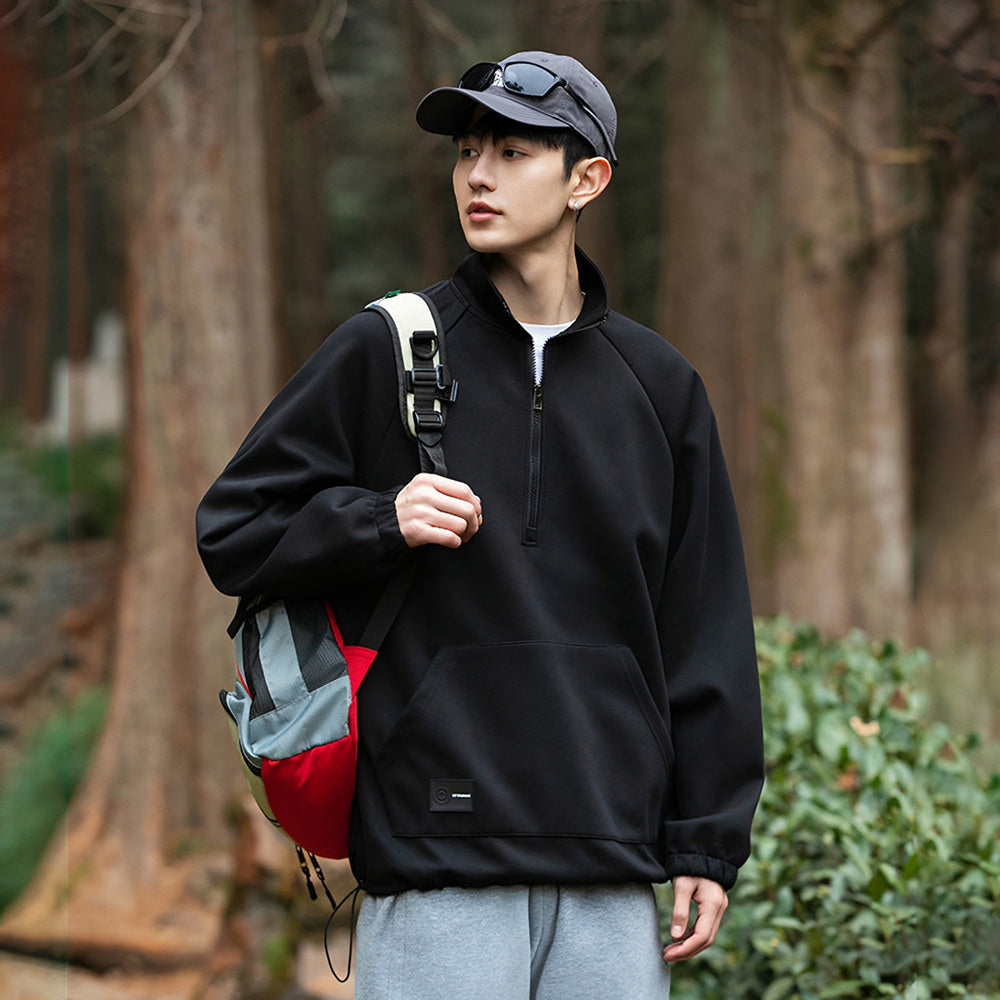 Photo: Men's Cotton Half Zip Collared Sweatshirt | Seoden London