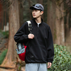 Photo: Men's Cotton Half Zip Collared Sweatshirt | Seoden London — view 6