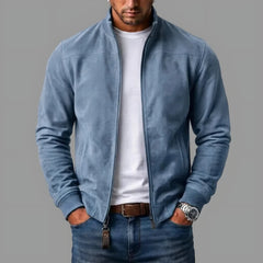 Photo: Bari Men's Suede-Look Bomber Jacket | Seoden London — view 4