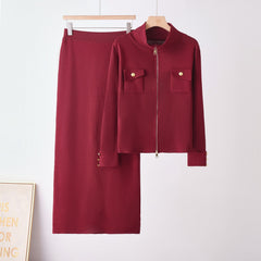 Photo: Women's Zip Up Knit Cardigan and Midi Skirt Set | Seoden London — view 3