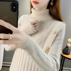 Photo: Women's Relaxed Roll Neck Jumper | Seoden London — view 5