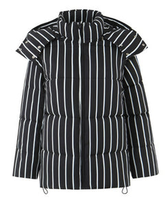 Photo: Brighton Striped Hooded Puffer Coat | Seoden London — view 11
