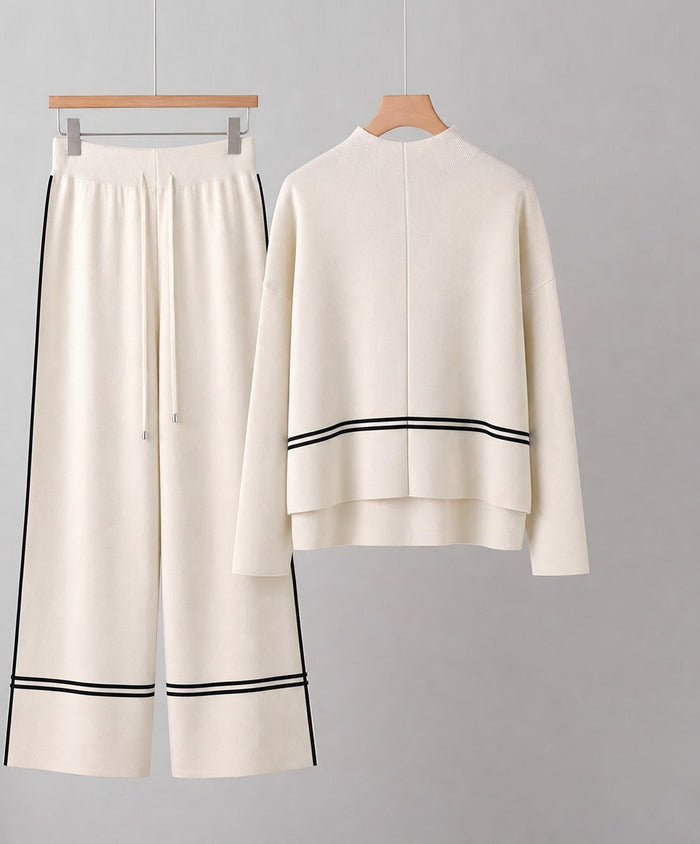 Women's Striped Knit Jumper and Trouser Co-ord Set