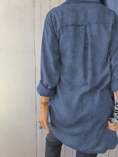 Photo: Women's Plus Size Longline Denim Shirt | Seoden London — view 13