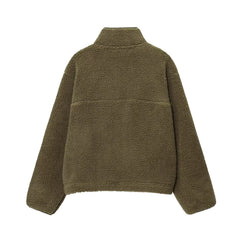 Photo: Women's Teddy Fleece Half Zip Sweatshirt | Seoden London — view 3
