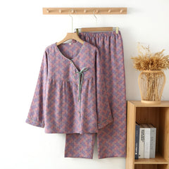 Photo: Women's Floral Cotton Gauze Pyjamas | Seoden London — view 7