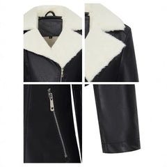 Photo: Camden Faux Leather Shearling Aviator Jacket | Seoden London — view 5