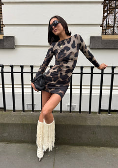 Photo: Milano Leopard Print Bodycon Mini Dress | Seoden London — view 8