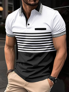 Photo: Men's Jacquard Collar Polo Shirt | Seoden London — view 8