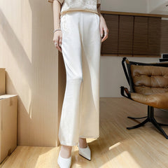 Photo: Cannes Satin-Sheen Wide-Leg Trousers | Seoden London — view 5