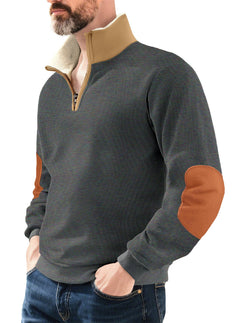 Photo: Suede-Patch Half-Zip Pullover | Seoden London — view 6