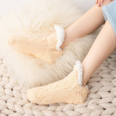 Photo: Fleece-Lined Knit Slipper Socks | Seoden London — view 9