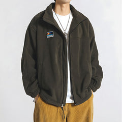 Photo: Men's Stand Collar Fleece Jacket | Seoden London — view 2
