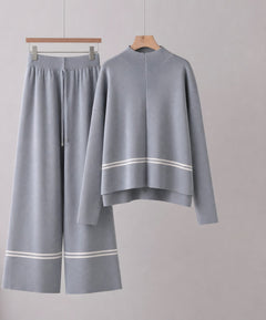 Photo: Women's Striped Knit Jumper and Trouser Co-ord Set | Seoden London — view 2