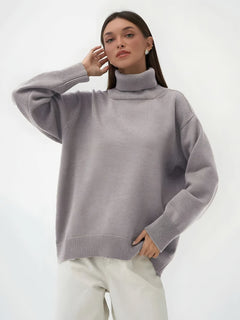 Photo: Women's Ribbed Roll Neck Jumper | Seoden London — view 27