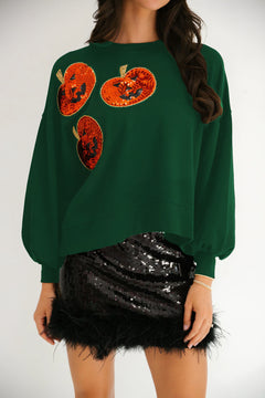 Photo: Greta Pumpkin Sequin Sweatshirt | Seoden London — view 7