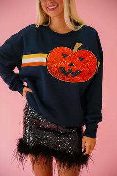 Photo: Pumpkin Sparkle Sequin Sweatshirt | Seoden London — view 5