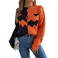 Photo: Sleepy Hollow Pumpkin Face Knit Jumper | Seoden London — view 1