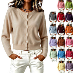 Photo: Women's Crew Neck Button Cardigan | Seoden London — view 1