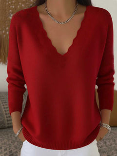 Photo: Women's Soft Wool Blend V-Neck Jumper | Seoden London — view 13