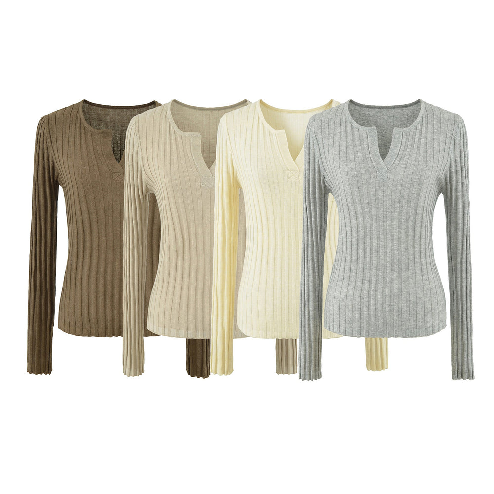 Photo: Bergamo Ribbed Notch-Neck Knit Top | Seoden London