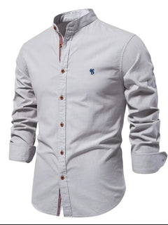 Photo: Cambridge Band-Collar Oxford Shirt | Seoden London — view 7
