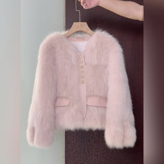 Photo: Monte Carlo Cropped Faux Fur Jacket | Seoden London — view 8