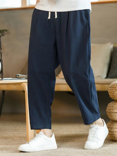 Photo: Women's Plus Size Linen Drawstring Trousers | Seoden London — view 4