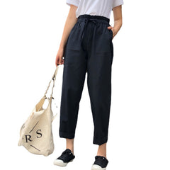 Photo: Emilia Belted Cotton Harem Trousers | Seoden London — view 5