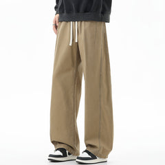 Photo: Men's Straight Leg Cotton Drawstring Trousers | Seoden London — view 4