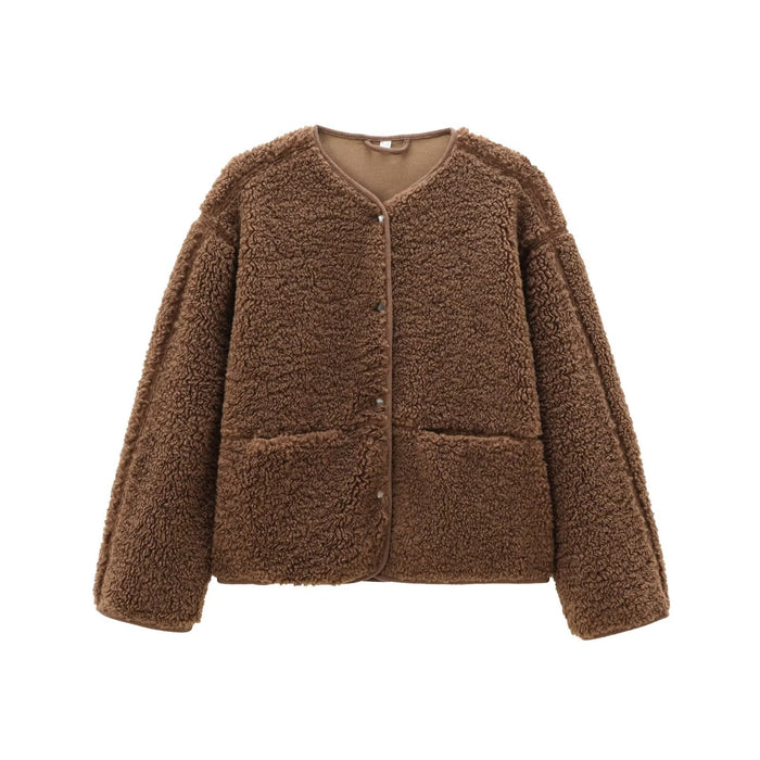 Women's Teddy Fleece Button Front Jacket