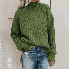 Photo: Women's Cable Knit High Neck Jumper | Seoden London — view 9