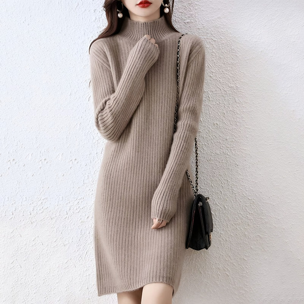 Photo: Women's Turtleneck Knitted Midi Dress | Seoden London