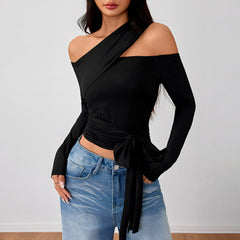 Photo: Ibiza Cut-Out Shoulder Wrap Top | Seoden London — view 2