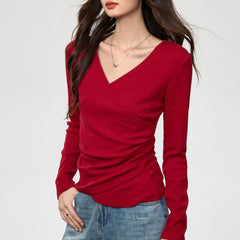 Photo: Ravello Long Sleeve Faux Wrap Top | Seoden London — view 7