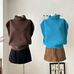 Photo: Chloe Sleeveless Turtleneck Knit Vest | Seoden London — view 3