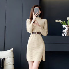 Photo: Women's Belted Cable Knit Jumper Dress | Seoden London — view 4