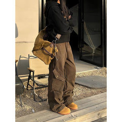 Photo: Women's Pleated Cotton Cargo Trousers | Seoden London — view 4