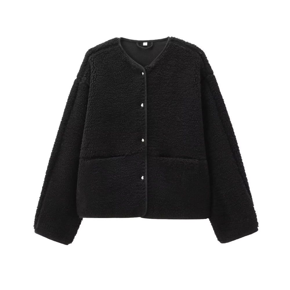 Photo: Women's Teddy Fleece Button Front Jacket | Seoden London